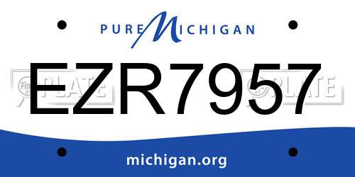 EZR7957 Michigan License Plate