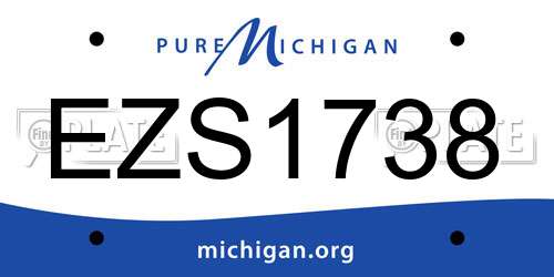 EZS1738 Michigan License Plate