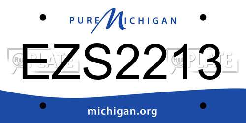 EZS2213 Michigan License Plate