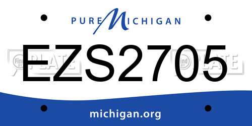 EZS2705 Michigan License Plate