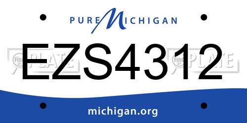 EZS4312 Michigan License Plate