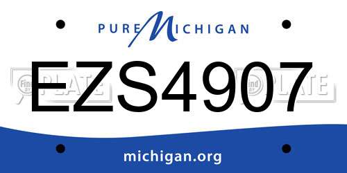 EZS4907 Michigan License Plate