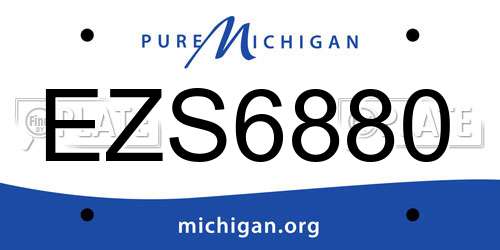 EZS6880 Michigan License Plate