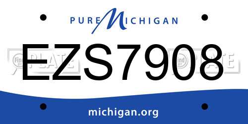 EZS7908 Michigan License Plate