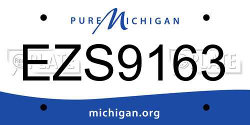 EZS9163 Michigan License Plate
