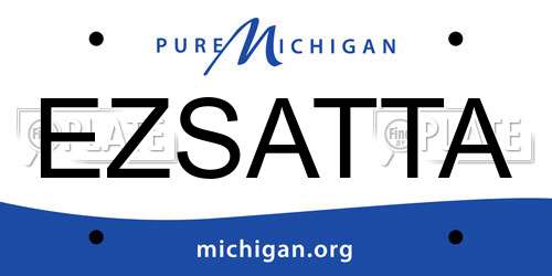 EZSATTA Michigan License Plate