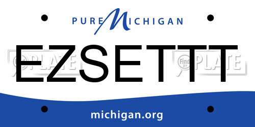 EZSETTT Michigan License Plate