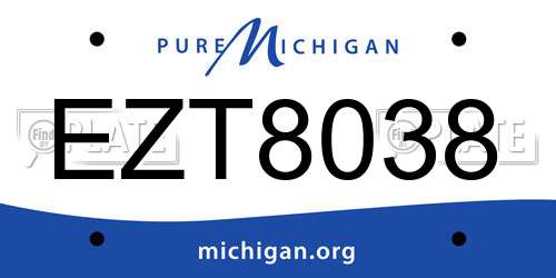EZT8038 Michigan License Plate