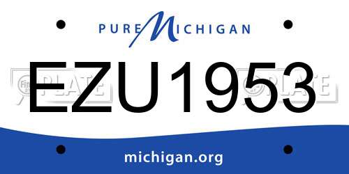 EZU1953 Michigan License Plate