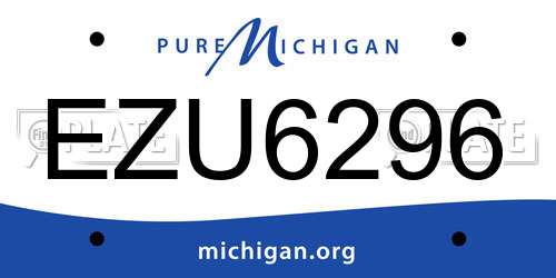 EZU6296 Michigan License Plate
