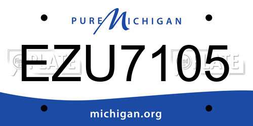 EZU7105 Michigan License Plate