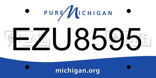 EZU8595 Michigan License Plate