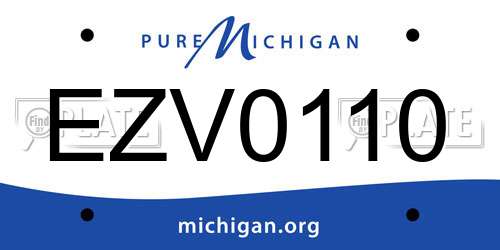 EZV0110 Michigan License Plate