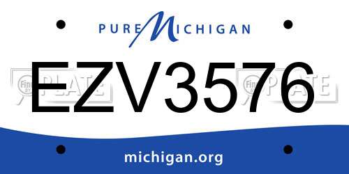 EZV3576 Michigan License Plate
