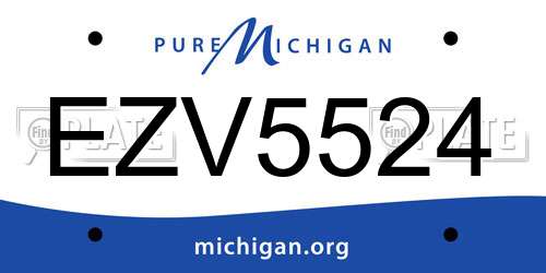 EZV5524 Michigan License Plate