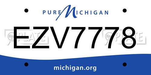 EZV7778 Michigan License Plate