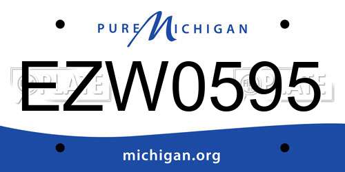 EZW0595 Michigan License Plate