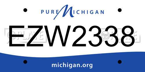 EZW2338 Michigan License Plate