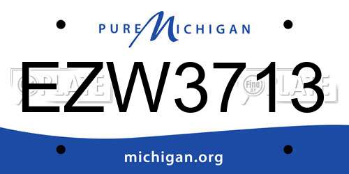 EZW3713 Michigan License Plate