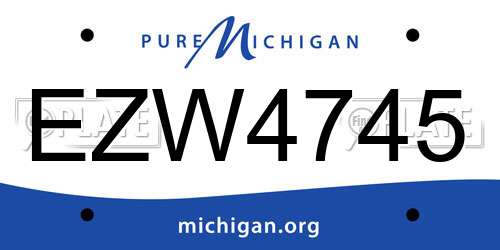 EZW4745 Michigan License Plate
