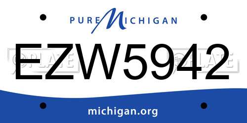 EZW5942 Michigan License Plate