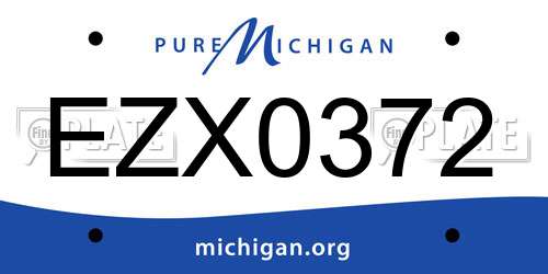 EZX0372 Michigan License Plate
