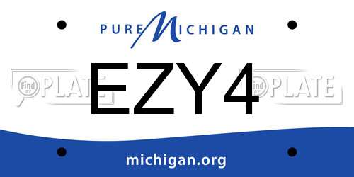 EZY4 Michigan License Plate