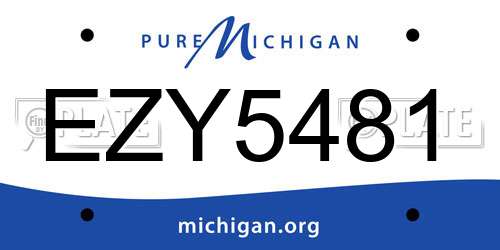 EZY5481 Michigan License Plate