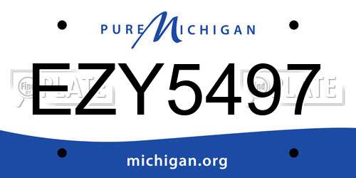 EZY5497 Michigan License Plate