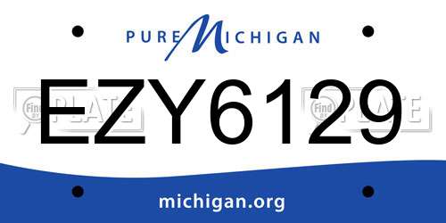 EZY6129 Michigan License Plate