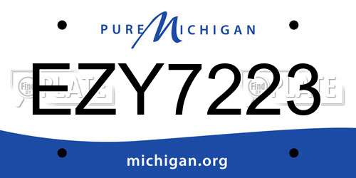 EZY7223 Michigan License Plate