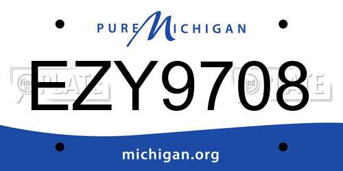 EZY9708 Michigan License Plate