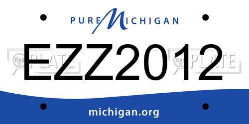 EZZ2012 Michigan License Plate