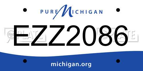 EZZ2086 Michigan License Plate