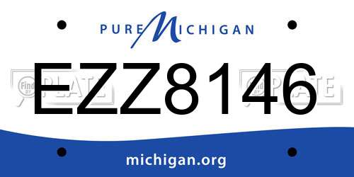 EZZ8146 Michigan License Plate