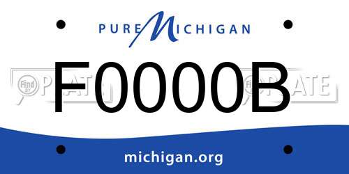 F0000B Michigan License Plate