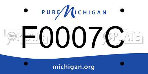 F0007C Michigan License Plate