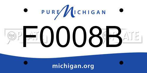 F0008B Michigan License Plate