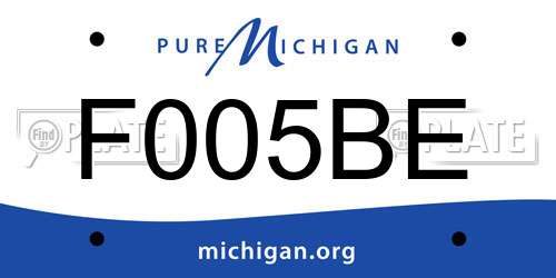 F005BE Michigan License Plate