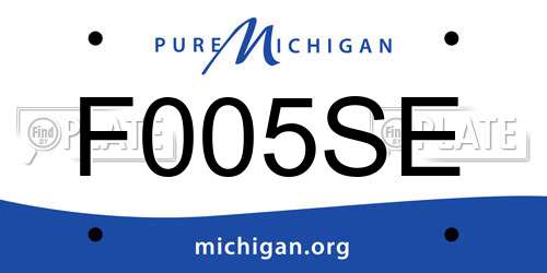 F005SE Michigan License Plate