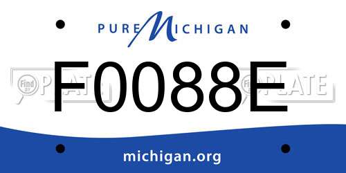 F0088E Michigan License Plate
