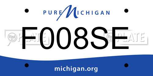F008SE Michigan License Plate