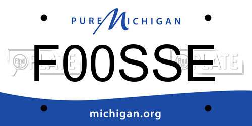 F00SSE Michigan License Plate
