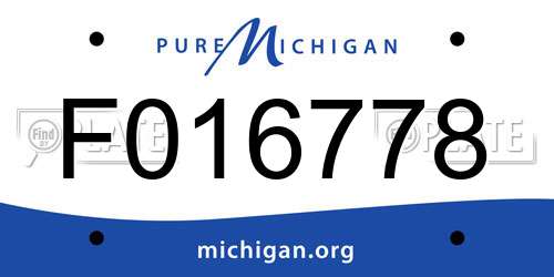 F016778 Michigan License Plate