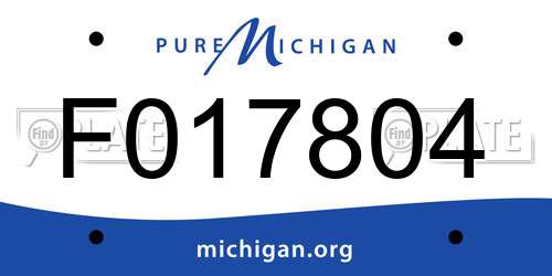 F017804 Michigan License Plate