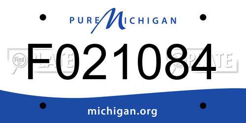 F021084 Michigan License Plate
