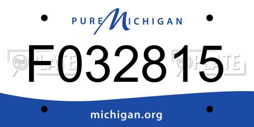 F032815 Michigan License Plate