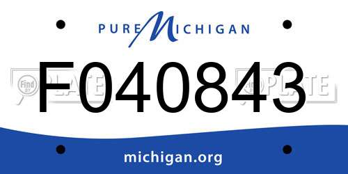 F040843 Michigan License Plate