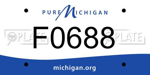 F0688 Michigan License Plate
