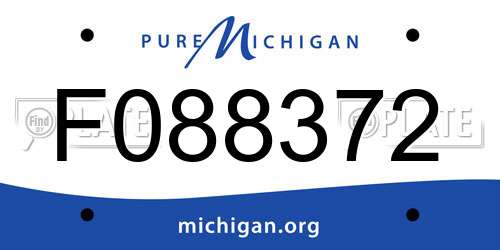 F088372 Michigan License Plate